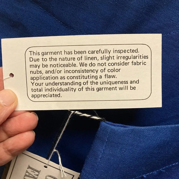 Vintage Gary‎ Fabrikant Tank Top, Size 10, Ramie, Royal Blue, New w Tags - Picture 9 of 9